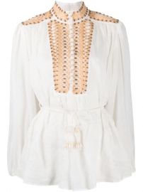 Zimmermann Brighton Beaded Yoke Blouse - Farfetch at Farfetch