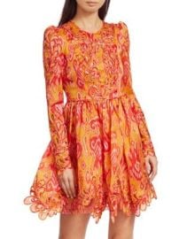 Zimmermann Brightside Rouleaux Puff-Sleeve Mini Dress on SALE at Saks Off 5th