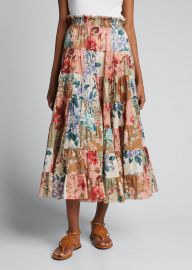 Zimmermann Cassia Patchwork Midi Skirt - at Bergdorf Goodman