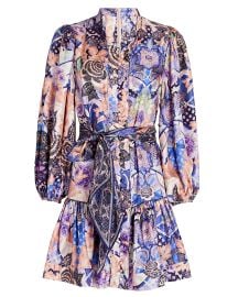 Zimmermann Celestial Printed Silk Mini Dress at Intermix