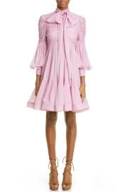 Zimmermann Celestial Ruched Tie Neck Chiffon Dress at Nordstrom