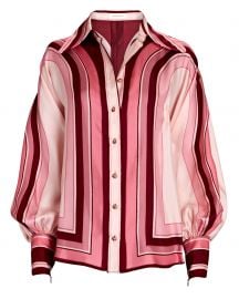 Zimmermann Concert Striped Poet Blouse at Intermix