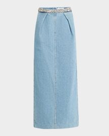 Zimmermann Crush Embellished Denim Skirt at Neiman Marcus