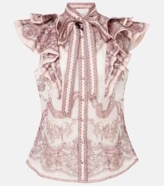 Zimmermann Crush Frilled Fitted Blouse at Mytheresa