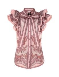 Zimmermann Crush Frilled Fitted Blouse at Zimmermann