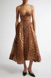 Zimmermann Crush Leopard Paneled Midi Dress at Nordstrom