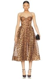 Zimmermann Crush Panelled Midi Dress in Leopard FWRD at FWRD