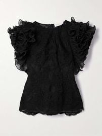 Zimmermann Crush Ruffled Pliss tulle and Corded Lace Top at Net a Porter