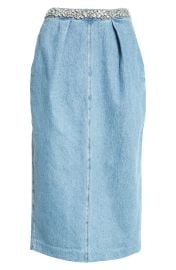 Zimmermann Crystal Embellished Denim Midi Skirt at Nordstrom