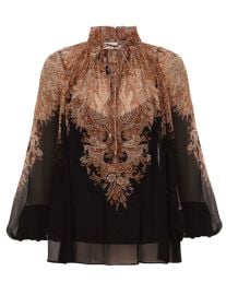 Zimmermann Dawning Placed Paisley Peasant Top at Zimmermann