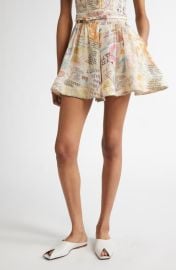 Zimmermann Dear Diary Print Linen & Silk Skort at Nordstrom