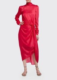 Zimmermann Draped Long Sleeve Asymmetric Cocktail Dress at Bergdorf Goodman