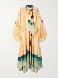 Zimmermann Eden pussy bow silk maxi dress at Net a Porter