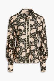 Zimmermann Embellished floral print silk crepe de chine shirt at The Outnet