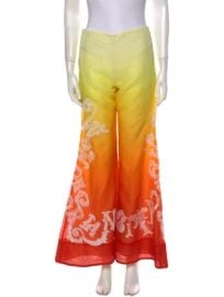 Zimmermann Embroidered D grad Linen And Silk Blend Flared Pants at The Real Real