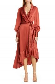 Zimmermann Espionage Long Sleeve Silk Wrap Dress   Nordstrom at Nordstrom