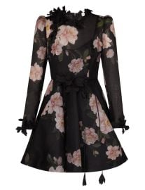 Zimmermann Floral Linen Silk Fit Flare Minidress at Zimmermann