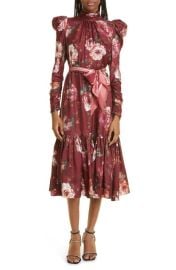 Zimmermann Floral Long Sleeve Silk Dress at Nordstrom