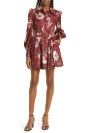 Zimmermann Floral Long Sleeve Silk Shirtdress at Nordstrom