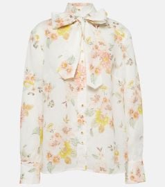 Zimmermann Floral Ramie Blouse at Mytheresa