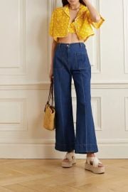 Zimmermann High Tide Cropped Polka dot Shirt at Net a Porter