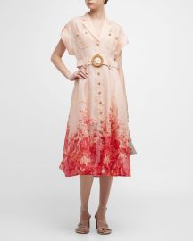 Zimmermann High Tide Floral Midi Shirtdress at Neiman Marcus