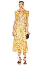 Zimmermann High Tide Floral Silk Tie Waist Dress at Forward