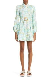 Zimmermann High Tide Long Sleeve Linen Minidress at Nordstrom