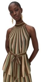 Zimmermann Hypnotic Halter Top Metallic Green Stripe 3 at Shopbop