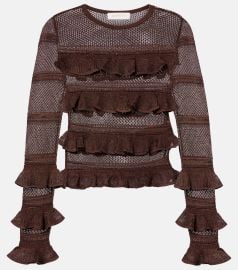 Zimmermann Hypnotic Knitted Lace Frill Top at Mytheresa