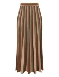 Zimmermann Hypnotic Midi Skirt in Metallic Green Stripe at Zimmermann