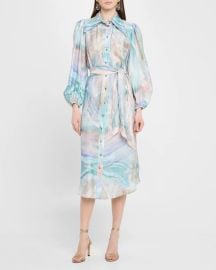 Zimmermann Illuminate Midi Shirtdress at Neiman Marcus