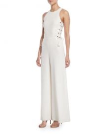 Zimmermann Laced In Wide-Leg Jumpsuit at Neiman Marcus