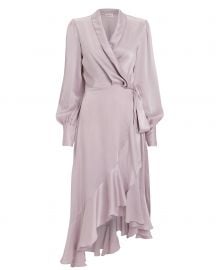 Zimmermann Lavender Silk Wrap Dress at Intermix