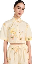 Zimmermann Lightburst Relaxed Crop Shirt Yellow Floral 0 at Shopbop