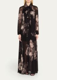 Zimmermann Long Sleeve Floral Shirtdress With Bow at Bergdorf Goodman