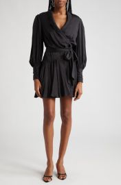 Zimmermann Long Sleeve Silk Wrap Minidress at Nordstrom