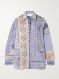 Zimmermann Lucky Bandana Print Relaxed Cotton Button Up Shirt at Net a Porter