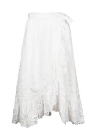 Zimmermann Lulu Scallop Wrap Skirt at Cettire