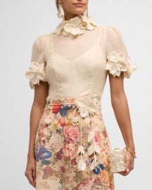 Zimmermann Luminosity Liftoff Sheer Flower Top at Neiman Marcus