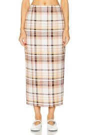 Zimmermann Matchmaker Check Pencil Skirt in Cream Check FWRD at FWRD