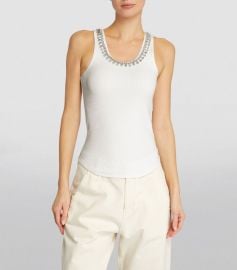 Zimmermann Matchmaker Embellished Tank in Ivory at Harrods