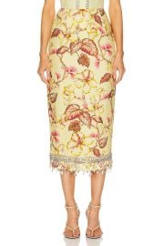 Zimmermann Matchmaker Floral Diamante Skirt in Yellow Hibiscus at FWRD