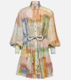 Zimmermann Matchmaker Lantern Mini Dress Bandana Patch Print at Mytheresa