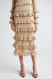 Zimmermann Matchmaker Ruffle Metallic Pointelle Sweater Skirt at Nordstrom