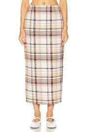 Zimmermann Matchmaker checked linen and cotton blend midi skirt at FWRD