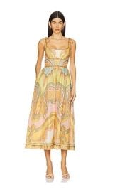 Zimmermann Maxine Picnic Midi Dress In Gold Paisley at Revolve