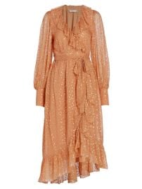 Zimmermann Metallic Dot Wrap Midi Dress at Saks Fifth Avenue