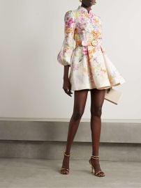 Zimmermann Natura Buttoned Mini Dress in Kaleidoscope Garden at Net a Porter