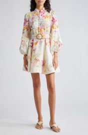 Zimmermann Natura Floral Belted Linen Minidress at Nordstrom